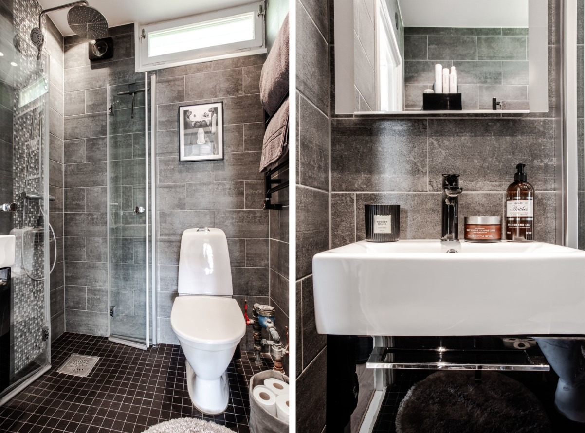 Ena av badrummen som renoverades 2017 Vallmogatan 20