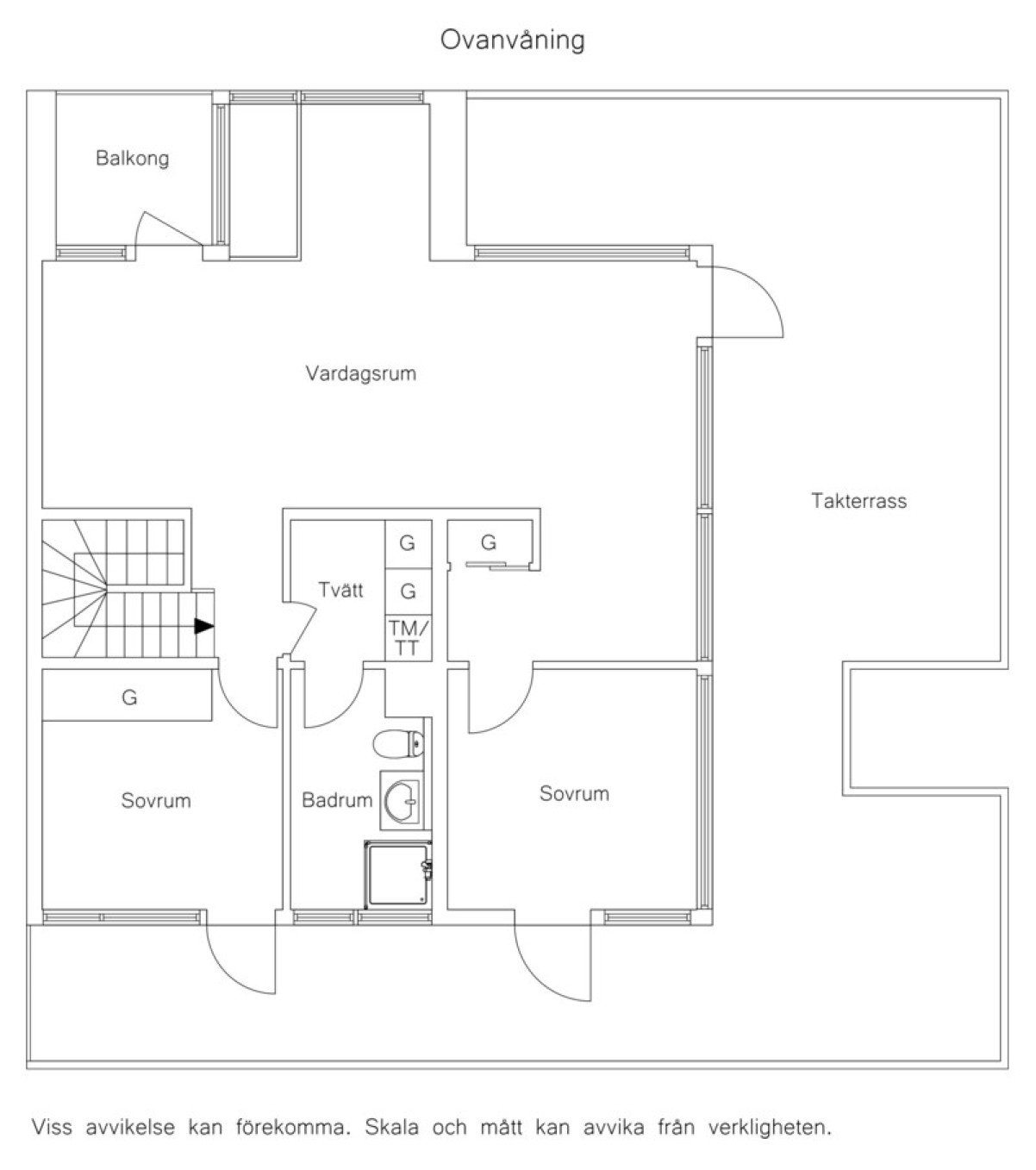 Planritning ovanvåning Planritning ovanvåning Båthusgatan 1