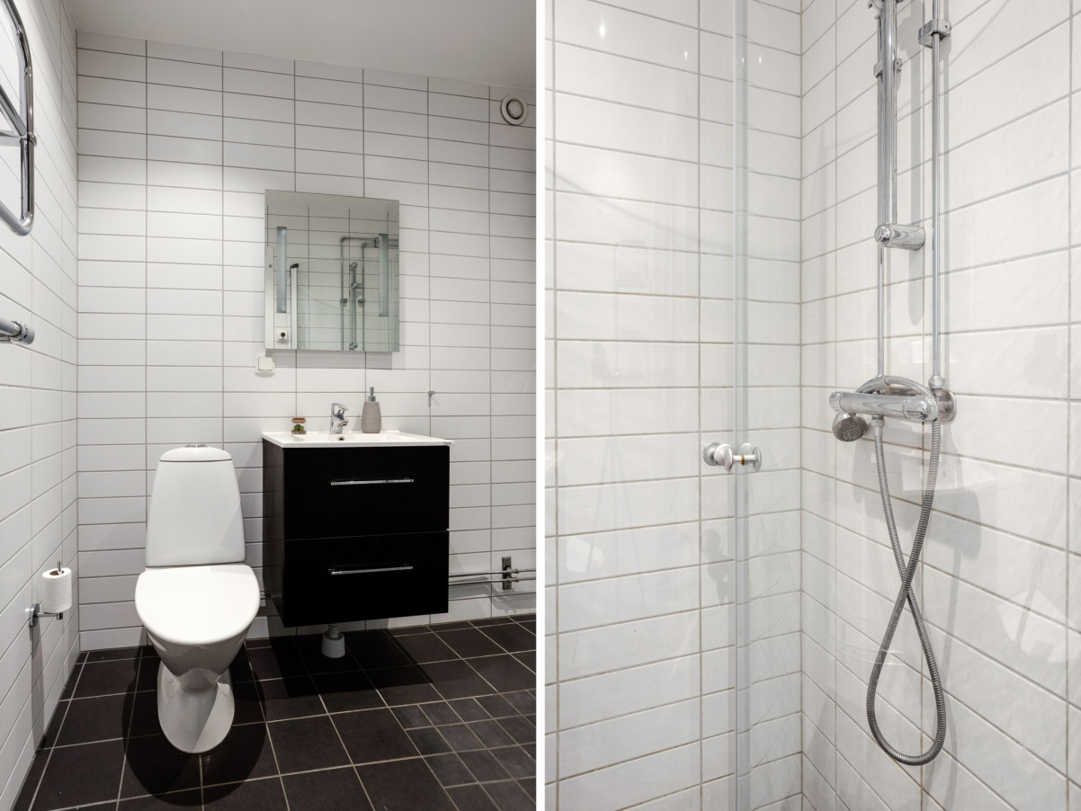 Tidlöst, helkaklat badrum Lilla Möllevångsgatan 8