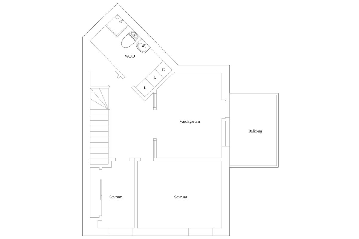 Planskiss - Övre plan Ringstorpsvägen 34D