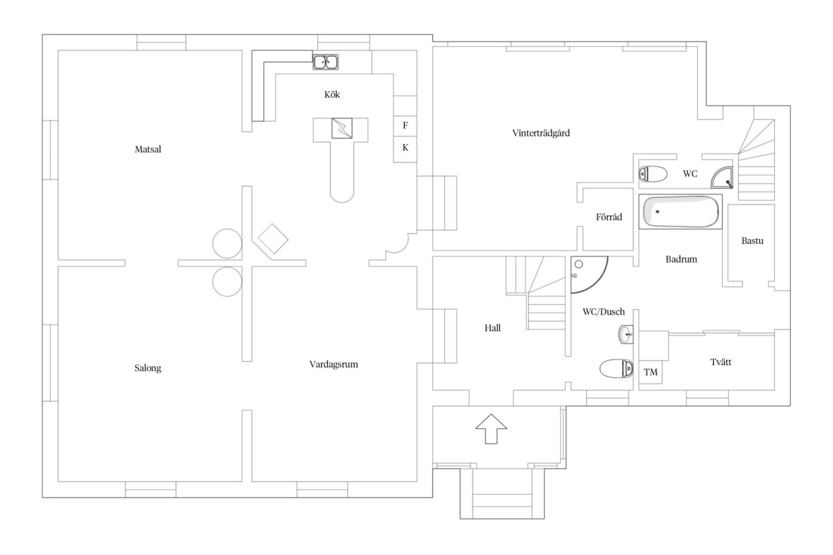 Planritning - första plan Fabriksgatan 15
