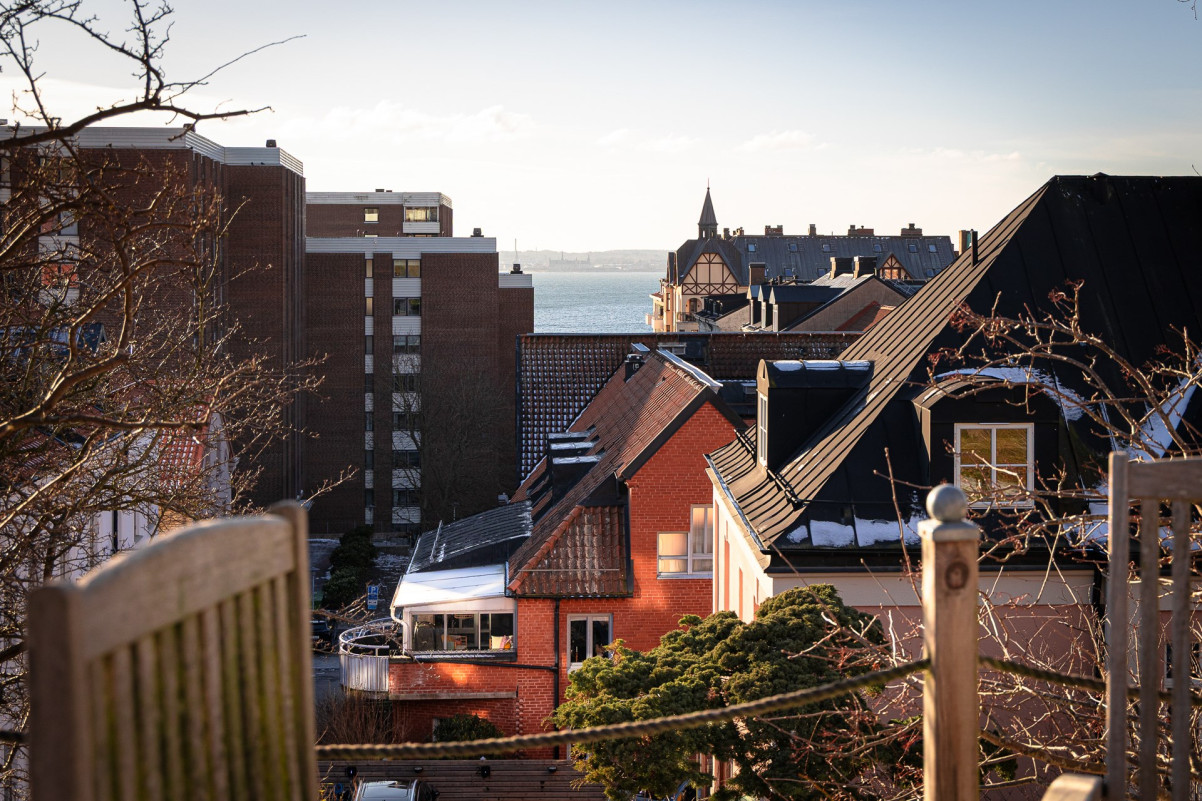 Utsikt från en av föreningens uteplatser Persgatan 64