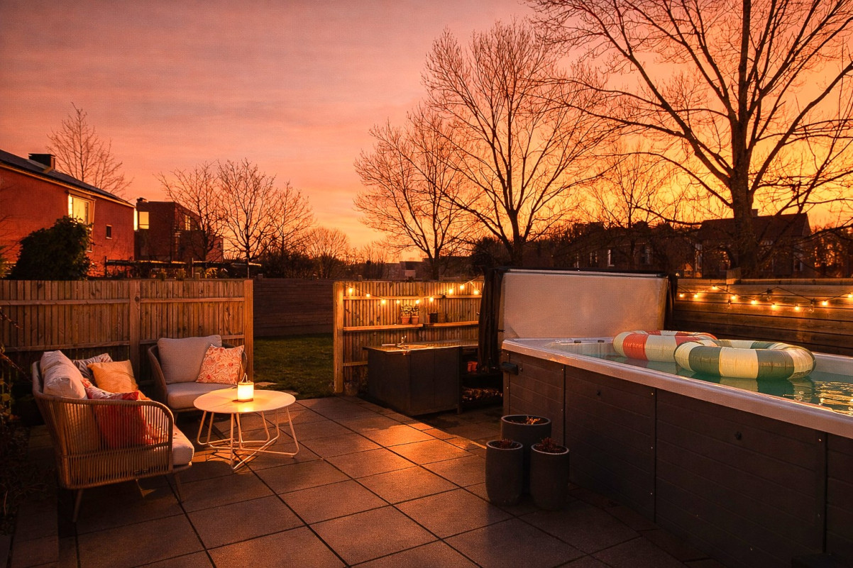 AI-redigerad skymningsbild Grönsångaregatan 9