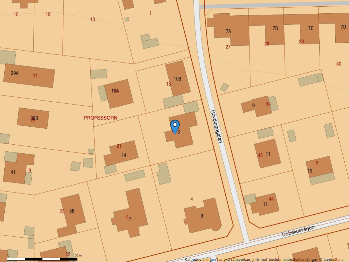 Fastighetskarta Hövdingegatan 12