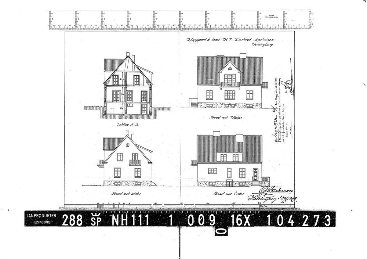 Fasadritning Stadsbyggnadsförvaltningen Industrigatan 71